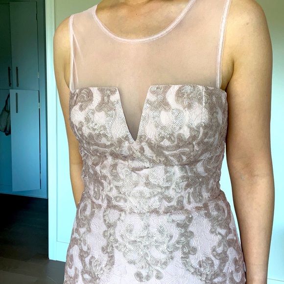 💕BCBG MAXAZRIA size 2 Cocktail Dress Dust Pink - Picture 2 of 11